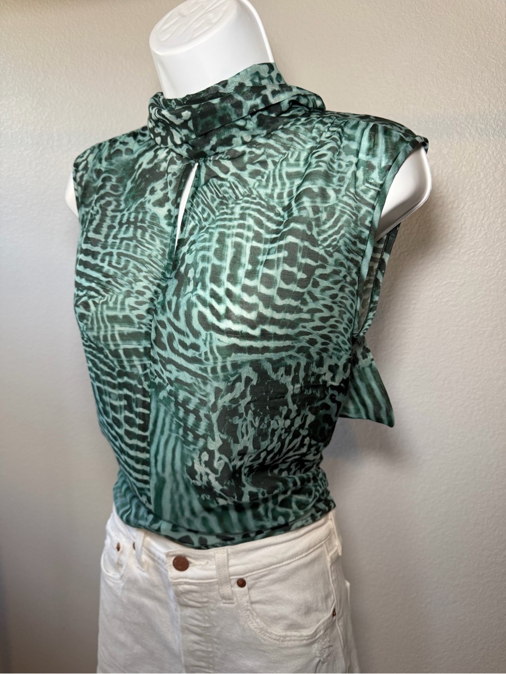 Max Mara Scarf Neck Animal Print Top